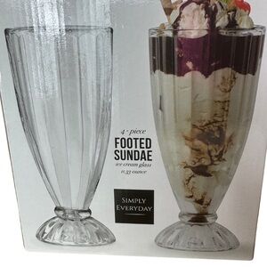 Ice Cream Footed Sundae Fountain Glasses